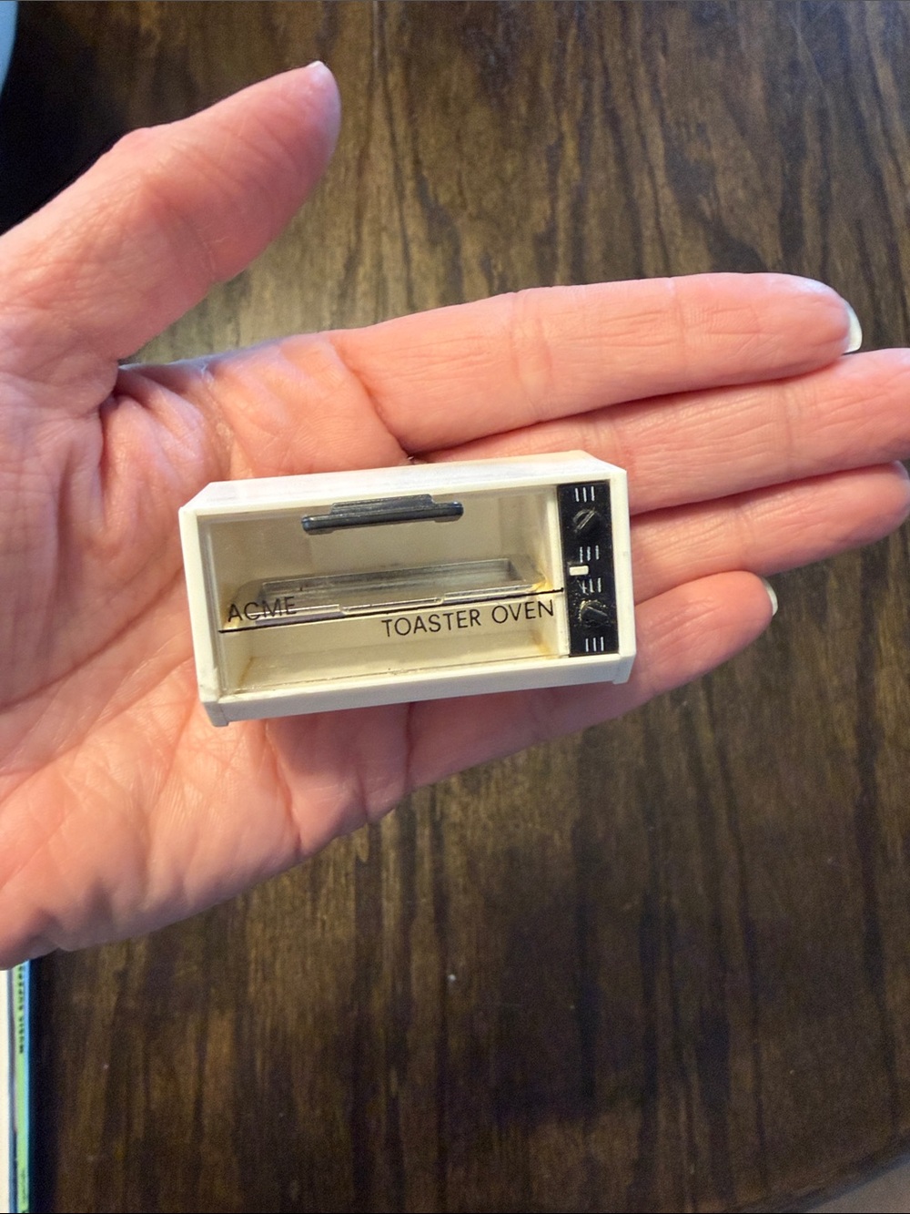 ACME White and Black Miniature Portable Toaster Oven Replica Magnet